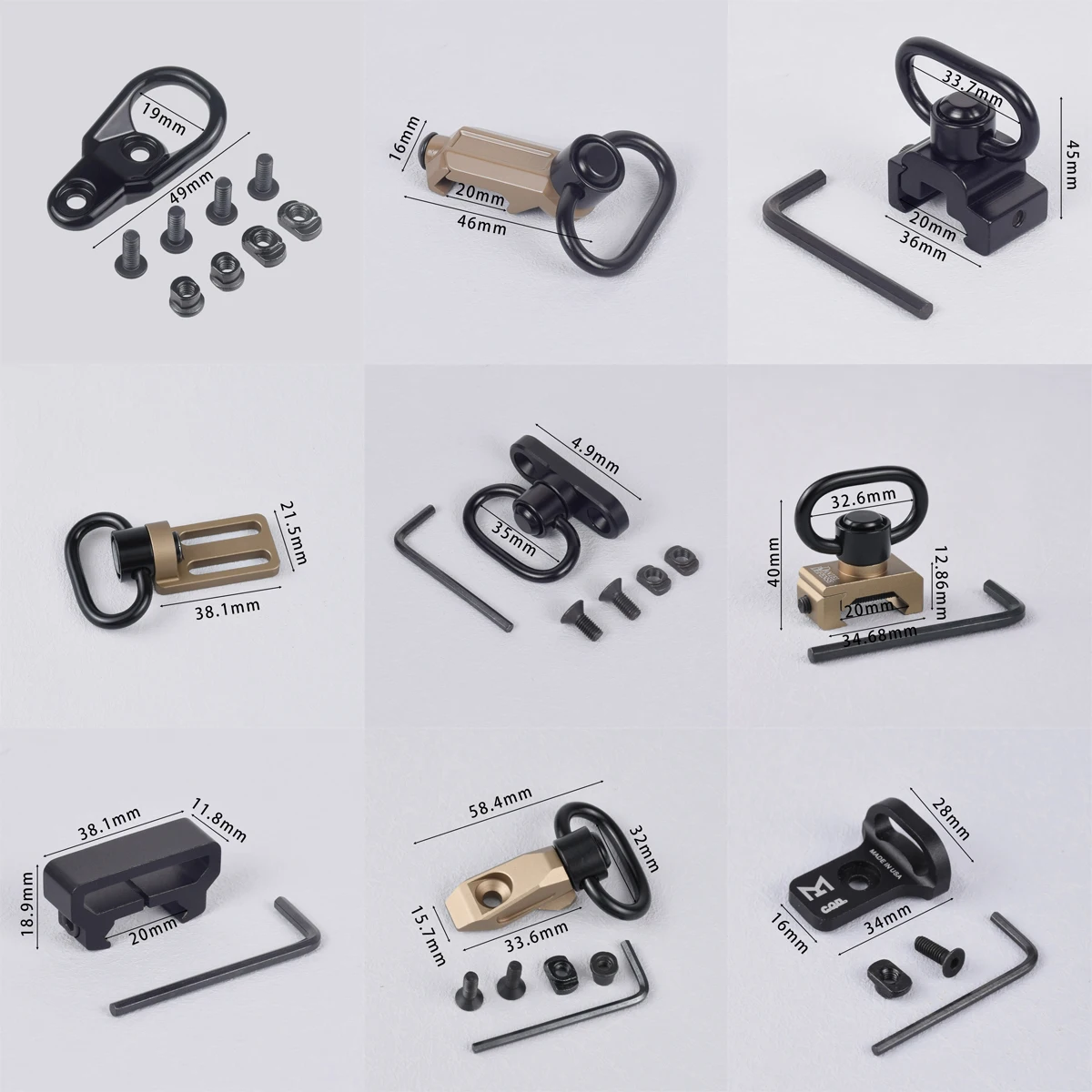 RSA GBB قطب حبال جبل Mlok KeyMod AR15 AK47 جبل 20 مللي متر Pictinny السكك الحديدية QD حبال جبل مرفق محول بندقية الملحقات #1