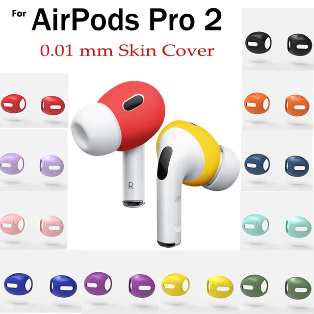 シリコンスキンパターンのAirPodsPro 2ヘッドセット,Apple Bluetoothワイヤレスヘッドフォン用の耳のヒント -  AliExpress