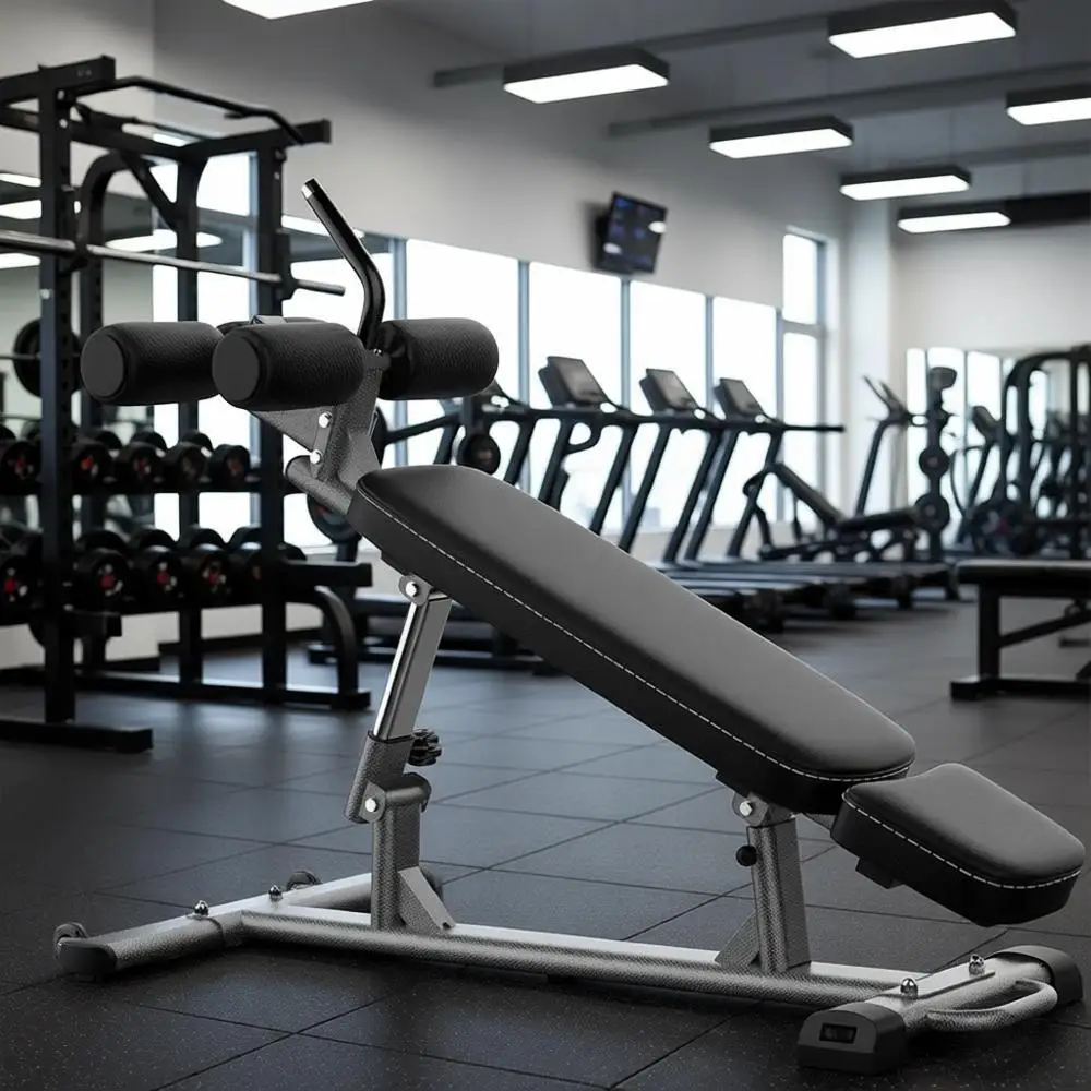 

Полукоммерческая скамья для жима лежа и упражнений на пресс с регулировкой угла наклона. Регулируемая скамья для тренировок и упражнений на пресс, скручиваний и сгибаний ног.