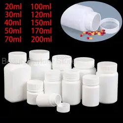 20ml~200ml Household White Plastic Empty Pill Bottle Sample Bottle Food Grade Container Medicine Capsule Refillable Pill Bottles