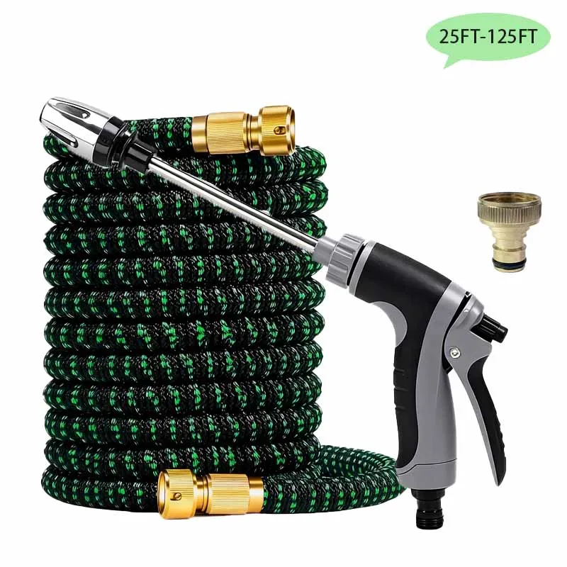 

25FT-125FT Expandable Magic Hose Lightweight Design, Durable Material, Multifunctional Water Spray Gun Home Garden Watering Tool