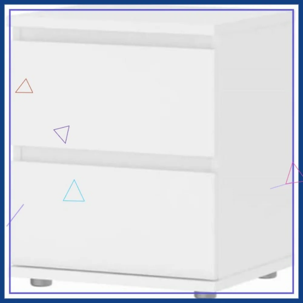

Modern White Nightstand with 2 Smooth-Glide Drawers, Handle-Free Design for Bedroom Storage