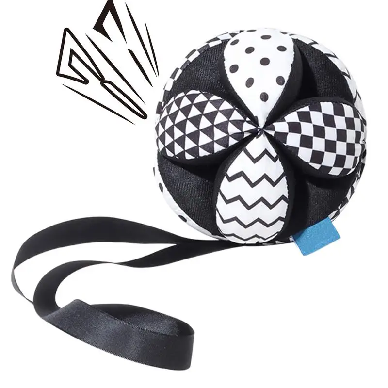 

Hand Clutch Ball Toys For Kids Early Education Soft Clutch Ball With Rattle Black And White Interactive Sensory Ball Toys