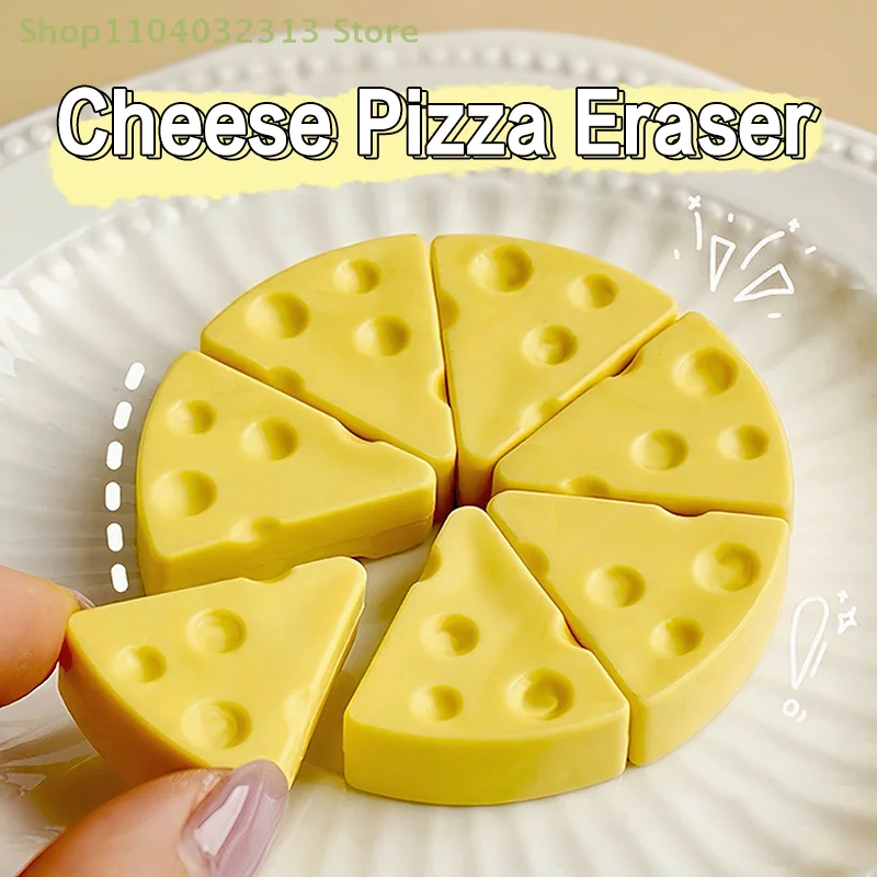 1/7PC Simulation Cheese Eraser Soft School Supplies Clean Mess Free Stationary Office Student Rubber Capybara Eraser For Kids