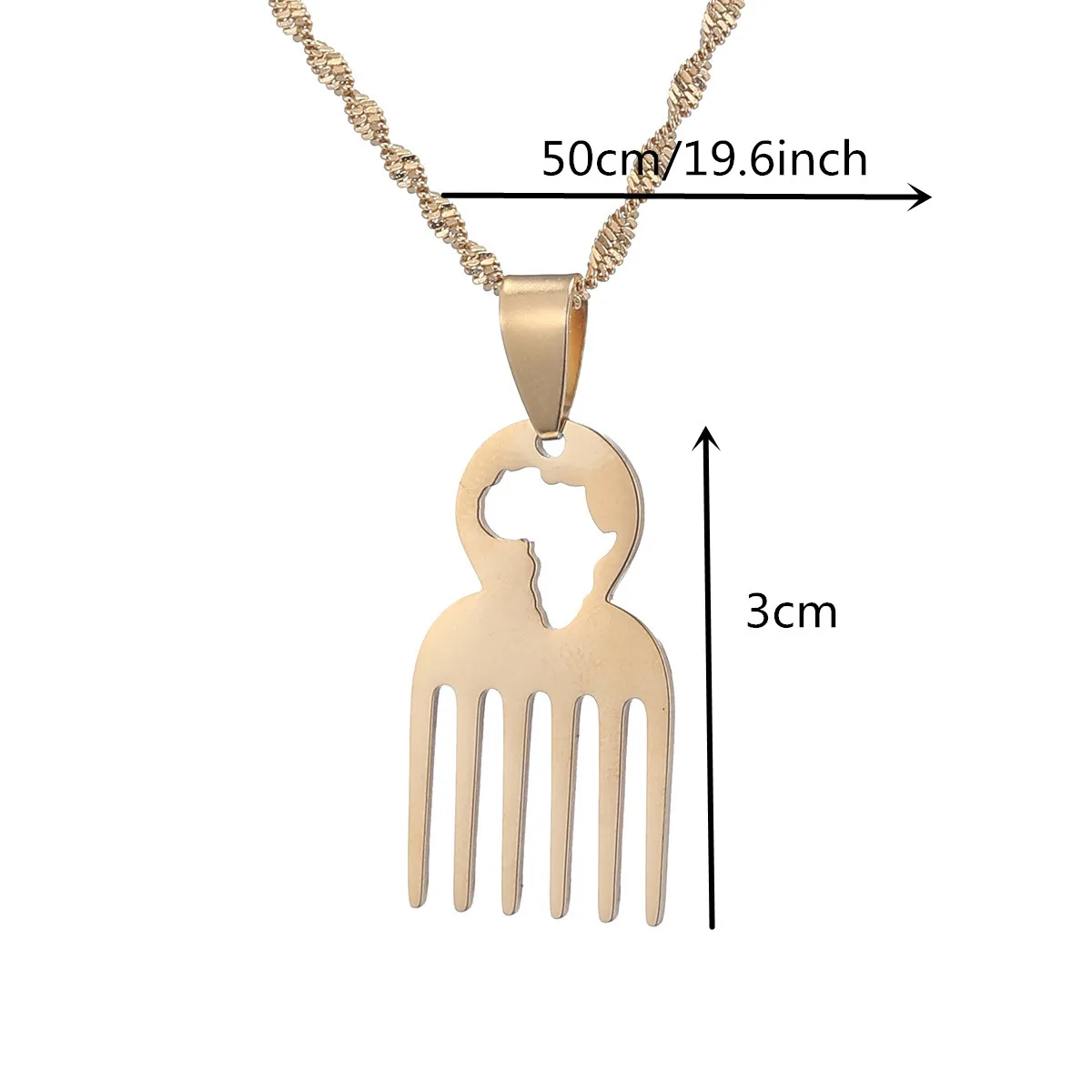 African Symbol Stainless Steel Africa Map Pendant Chain Necklace Ethnic Jewelry Gifts