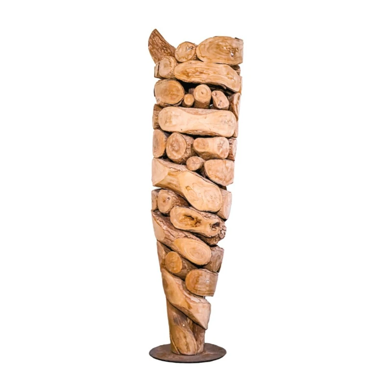 

Log ornament Round ornament High-end home hotel Commercial carving ornament Creative handmade art