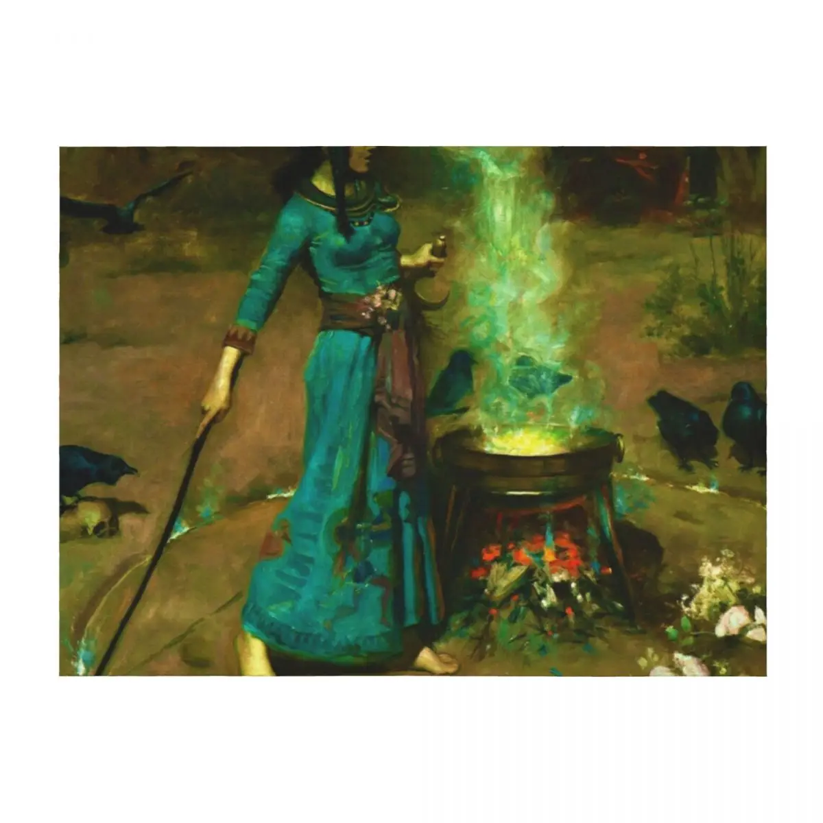 

John William Waterhouse The Magic Circle Throw Blanket heavy to sleep Baby Bed Blankets