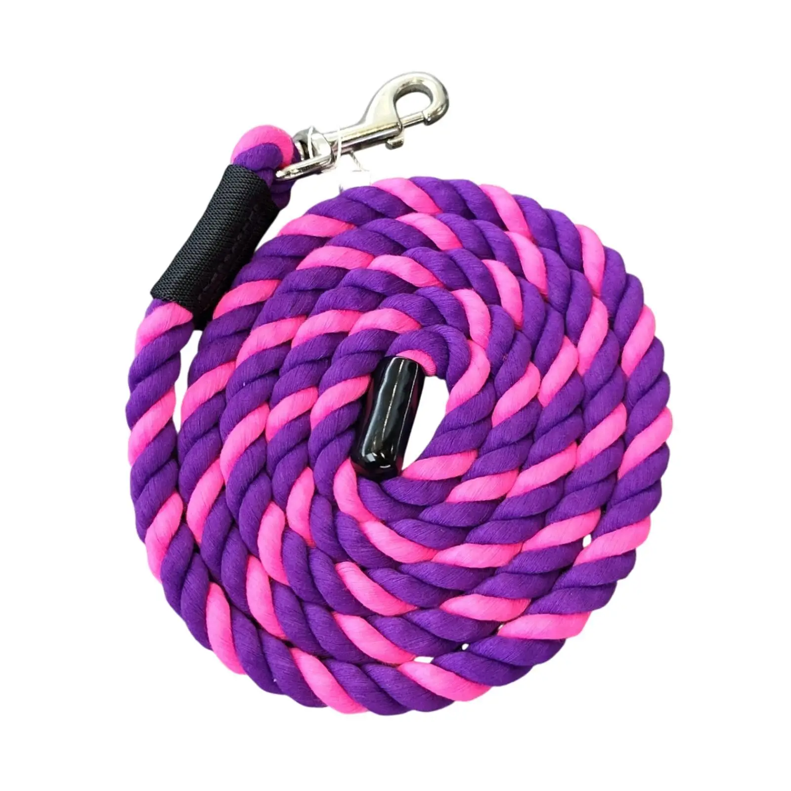 

Comfortable Hand Woven Cotton Horse Lead Rope Rein Iron Hook for Horse Control Equestrian Tack Training and Handling