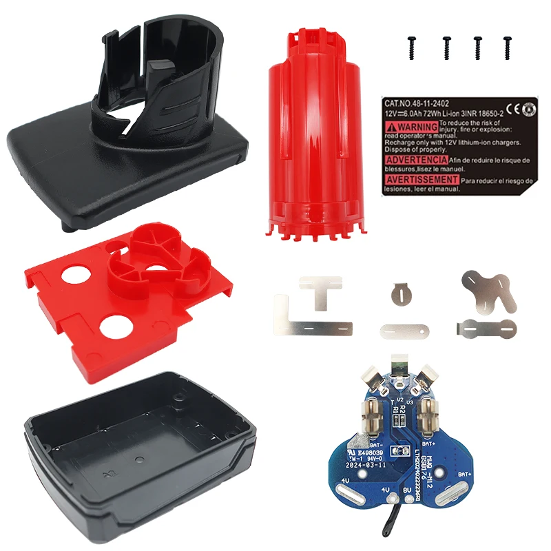 Imagem -03 - Placa de Circuito Shell do Pwb para a Bateria de Milwaukee Caixa Plástica Alojamento 12v 10.8v 3.0ah 6.0ah 9.0ah 48112411 Li-íon