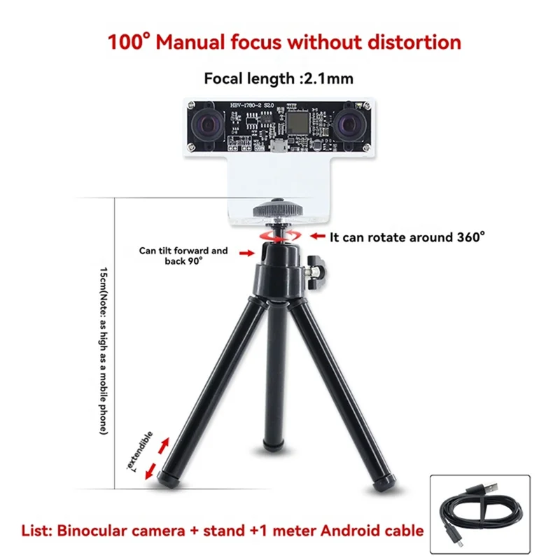 A47F-100 درجة وحدة الكاميرا OV9732 1MP 2.1 مللي متر وحدة الكاميرا المزدوجة التركيز اليدوي + قذيفة + ترايبود ل Winxp/7/8/10 لينكس/أندرويد #2