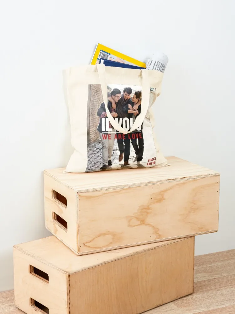 حقيبة يد Il Volo We Are Love قابلة للطي وقابلة لإعادة الاستخدام وحقيبة يد للمتسوقين وحقائب بيئية