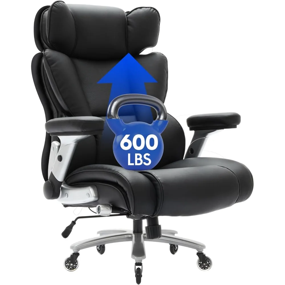 

Big and Tall Office Chair with Flip Arms, 600LBS Heavy Duty Office Chair for Heavy People, Wide Plus Size Chair