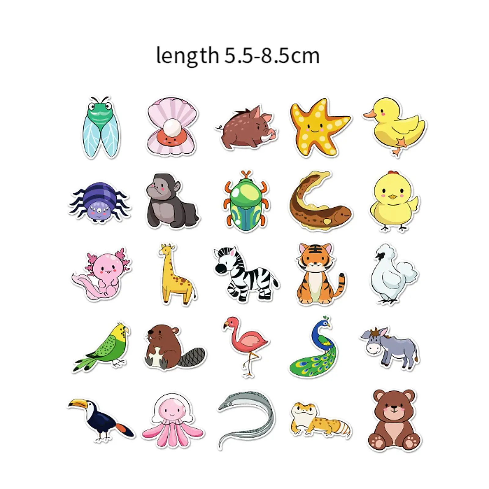 200 stuks kleurrijke dierenstickers moderne decoratie cartoonstickers voor telefoonhoesjes koelkast laptop meubelbagage