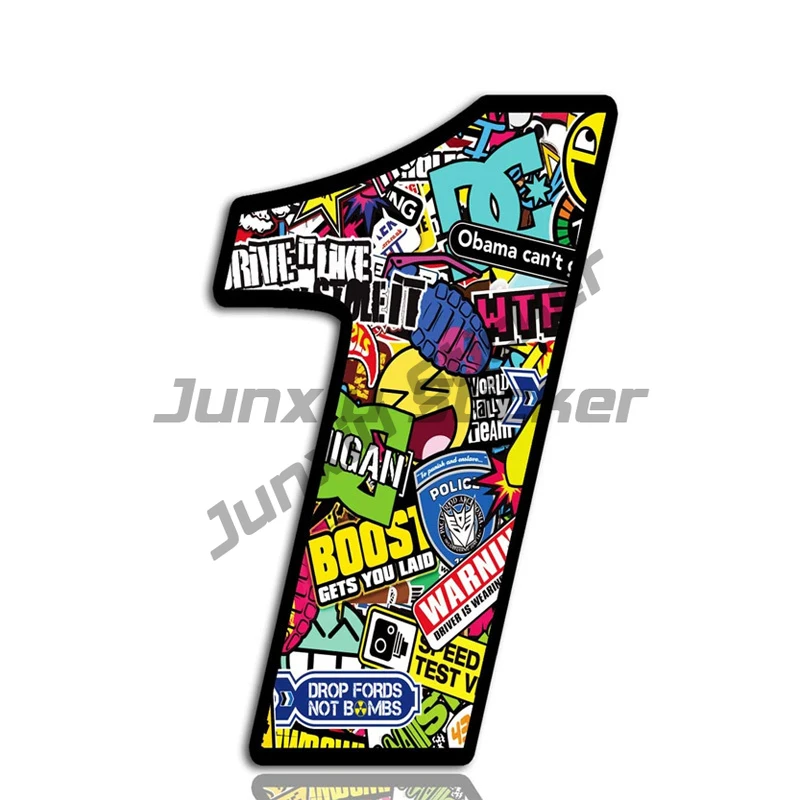 

PVC Punk Digital Skull Decal Sticker Car Auto Off-road Motorcycle Sport Start Racing Auto Decoration