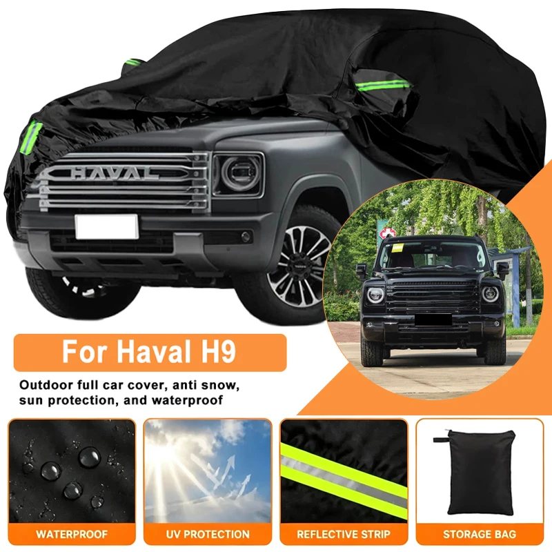 Waterproof Car Cover For Haval H9 2014-2026 Outdoor Full Car Cover Wind Sun UV Dust Rain Snow All Weather Protection