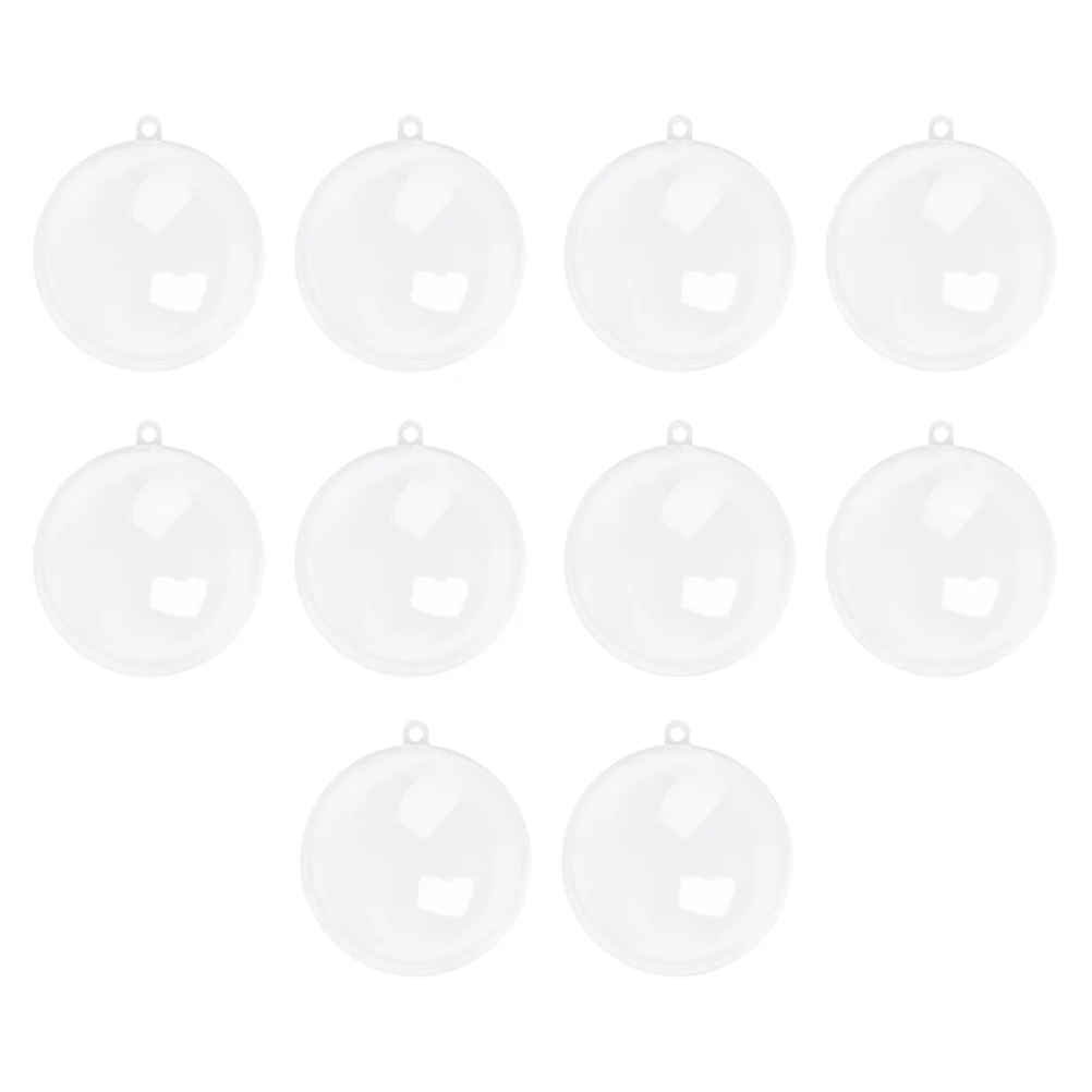 

10 Pcs Christmas Baubles Plastic Ball Tree Decorations Ornaments Clear Balls Fillable