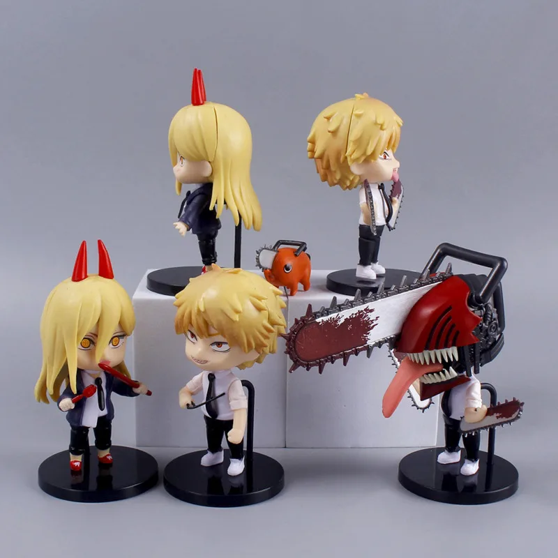 New In Stock 6Pcs Set Chainsaw Man Anime Figure PVC Denji Pochita Collection Action Figures Model Set Toys Anime Dolls Kids Gift