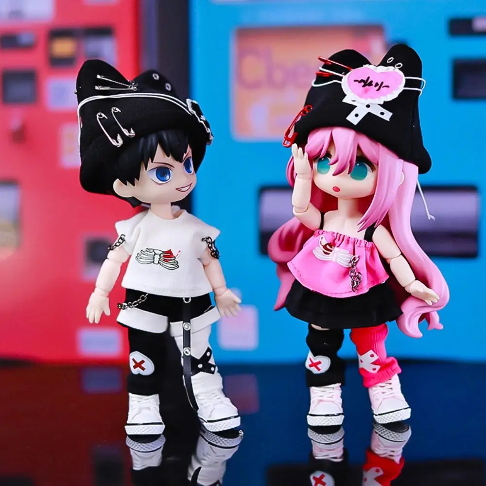 1 zestaw ubranek codziennych OB11 Seria Heart Beat Ręcznie robiona sukienka z kapturem, szorty, dekoracja, ubranie Obitsu11, strój Bjd 1/12