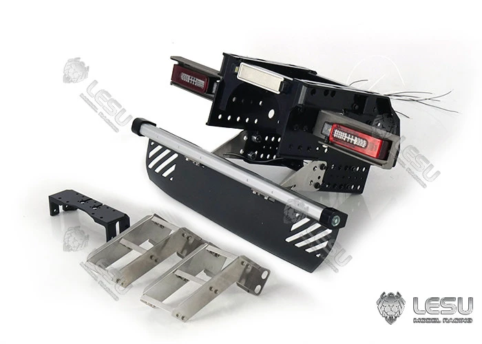 RC 1/14 LESU Metall-Heckträger-Stoßstange mit Licht für Tamiya Hydraulikbagger, Lader, Muldenkipper, für VOLVO Anhänger, Kipper, DIY-Teile – Detail 4