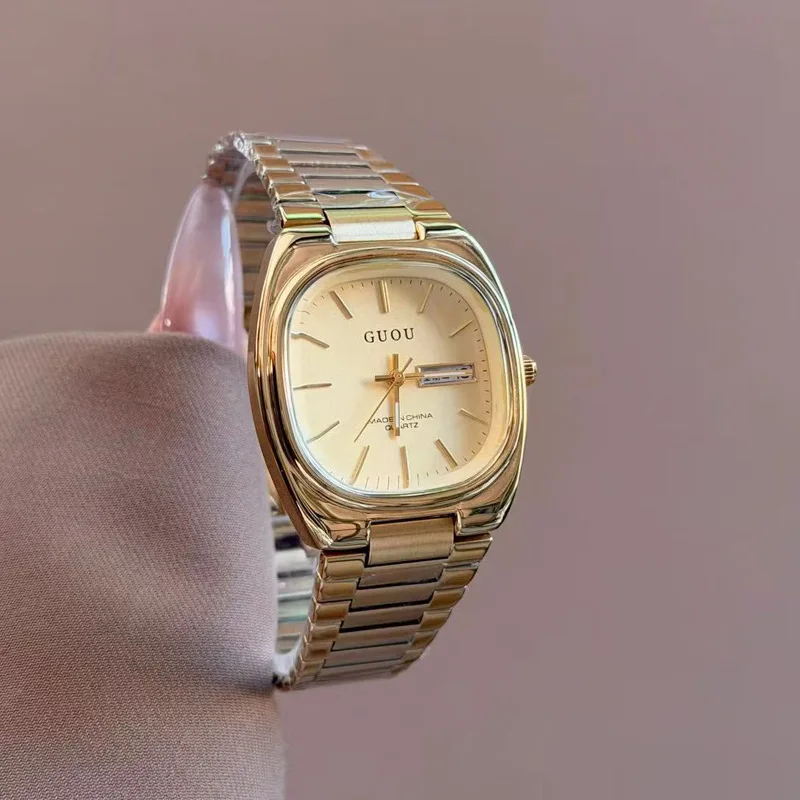 

New MinimalistWomen'S WatchStylish Stainless Steel Wristwatch With An Oval Quartz MovementA High-Quality And Exquisite Timepiece