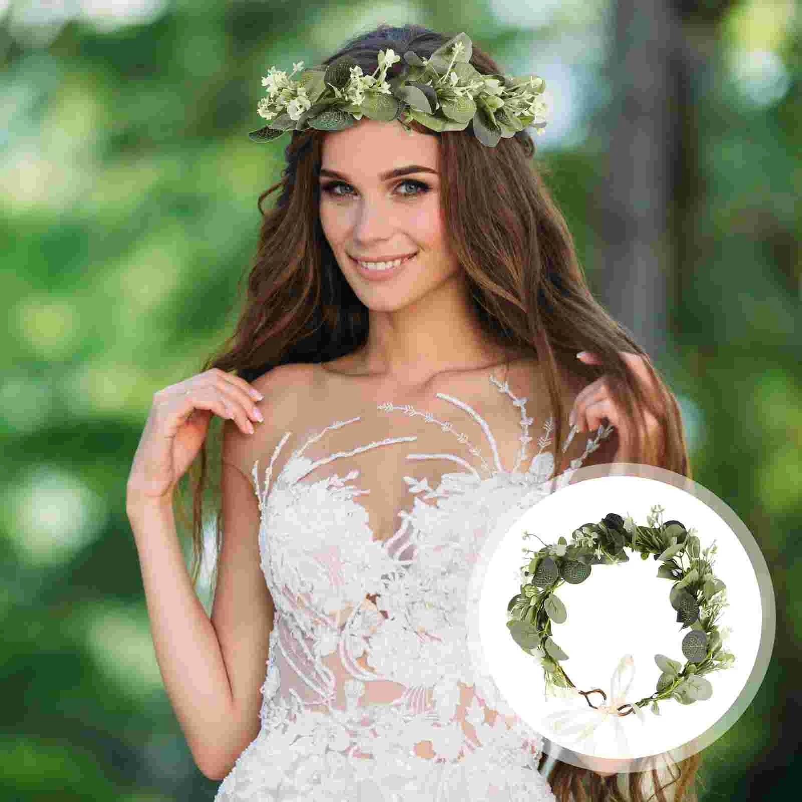 Garland Bridal Headdress Hair Accessory Lady Wreath Baby Tiara Simulation Faux Plastic Beach Vacation Floral