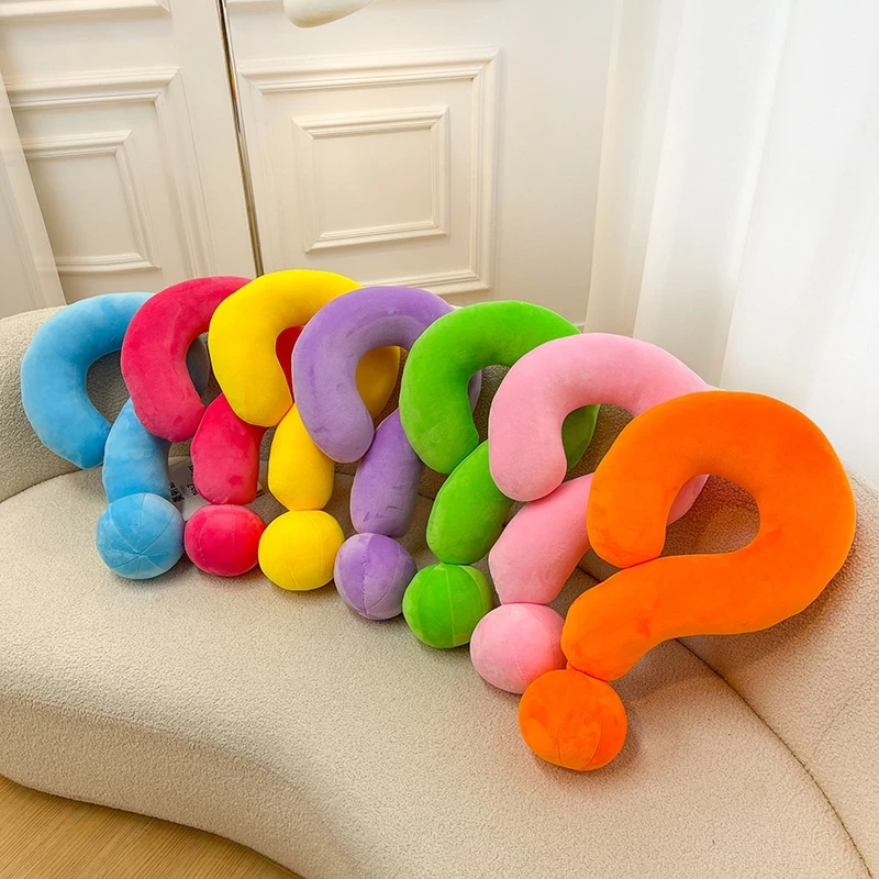 Dopamine เครื่องหมายคําถามรูปแบบ U-รูปคอหมอน Plush โซฟาเบาะ Creative Home Decor ของขวัญผู้หญิงห้องนอนห้องนั่งเล่น Travel