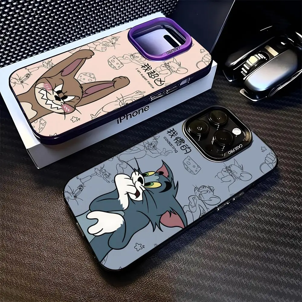 Cartoon T-T-TomS J-J-JerryS Phone Case for iphone 18 17 16 E 15 14 13 12 Pro Max Air Plus mini black silver hard shell Cover