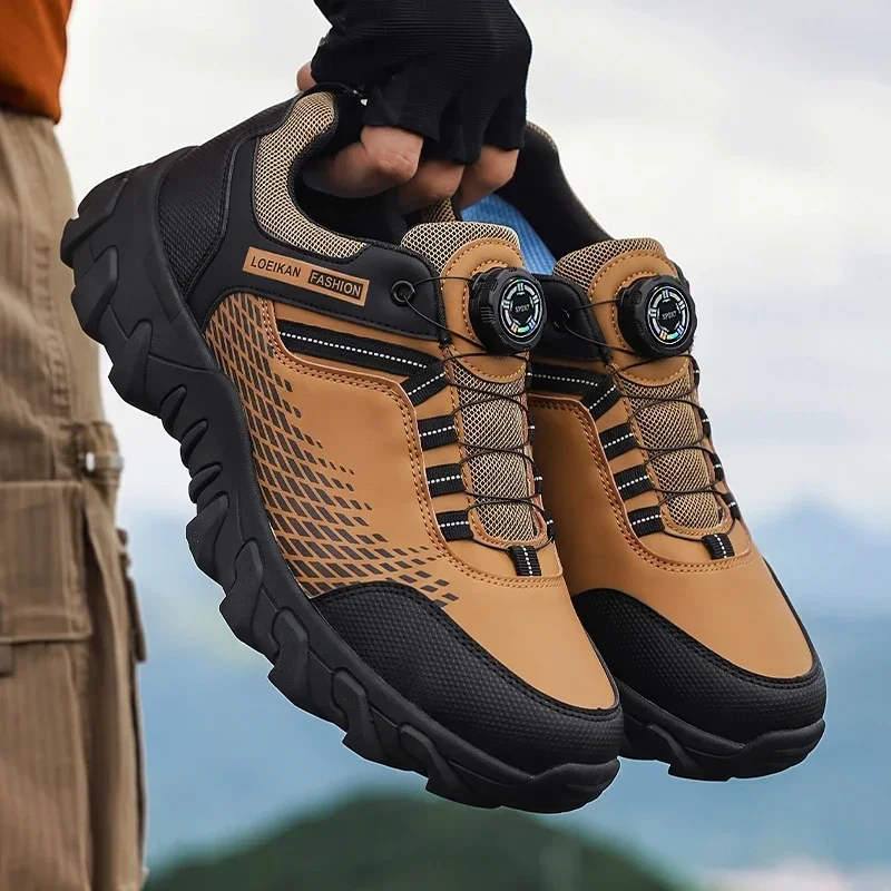 Herren-Wanderschuhe mit Drehverschluss, atmungsaktive Trekking-Sneaker aus Mesh-Material, rutschfeste Outdoor-Schuhe für Berg- und Wanderwege. – Detail 8