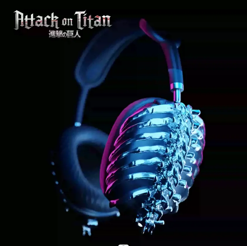 Spine Giant Headphone Case for AirPods Max Custom 3D Resin Headphone Protective Case Silver Decoration for AirPods Max