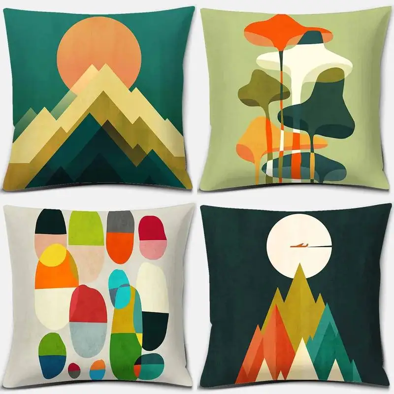

Home Decor Abstract Geometric Pattern Decorative Pillow Covers Pattern Cushion Cover Suitable For Sofa Bedroom Car Pillow Cover