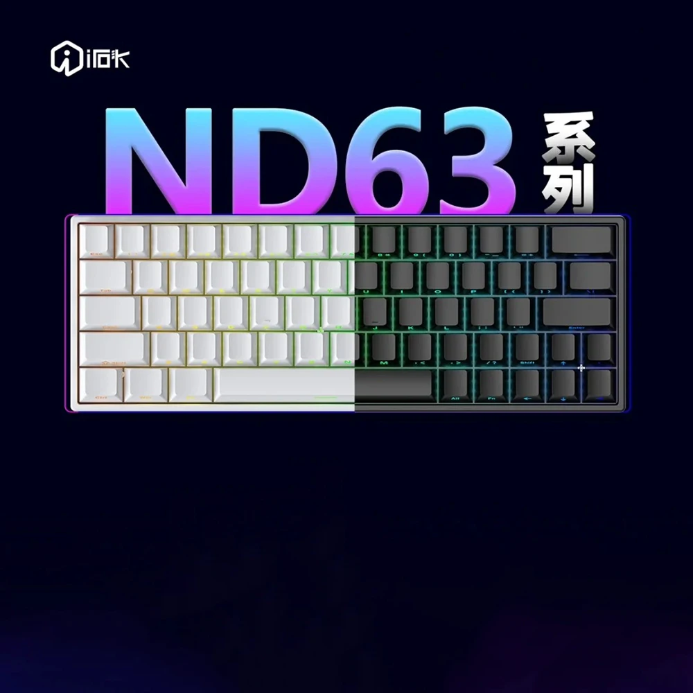 Imagem -05 - Pro Teclado Mecânico com Fio Hot Swap Rgb Personalizado com Fio E-sports pc Acessório Gamer Presente do Escritório Irok-nd63