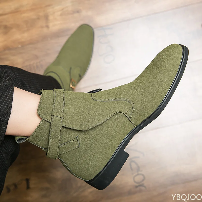 Fashion Men's Chelsea Boots 38-48 Design Fashion High Quality Imitation Suede Dress Dress Boots Winter Boots Handmade Ankle