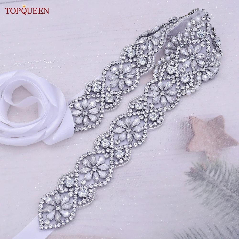 Topqueen S161B-G Dames Wedding Party Vol Goud Strass Riem Luxe Designer Riemen Voor Vrouwen Bridal Decoratieve Diamant Riem