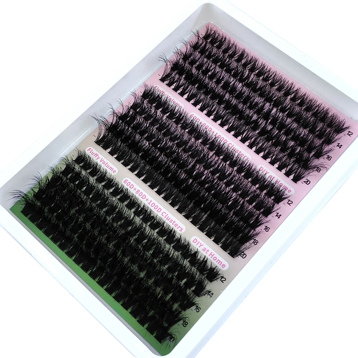 Neue 60D + 80D + 100D Flauschige Nerz Wimpern Segmentierte Natürliche Wimpern Verlängerung 10-20mm Mix Einzelne wimper Cluster Make-Up Wimpern – Detail 1