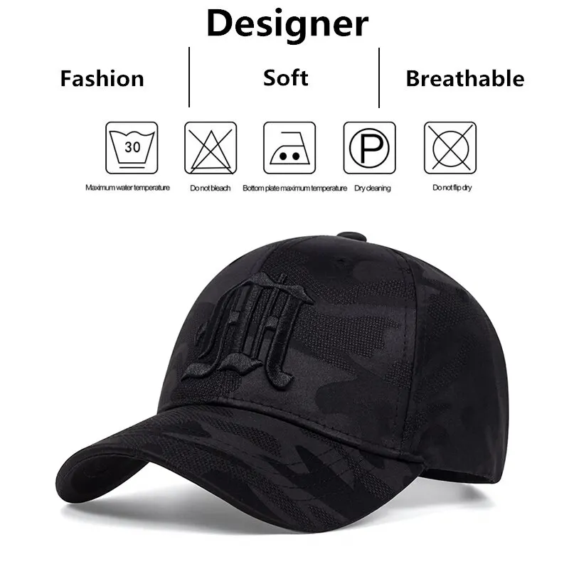 Fashion Gothic Letter M Embroidery Baseball Caps Spring and Autumn Outdoor Adjustable Casual Hats Sunscreen Hat