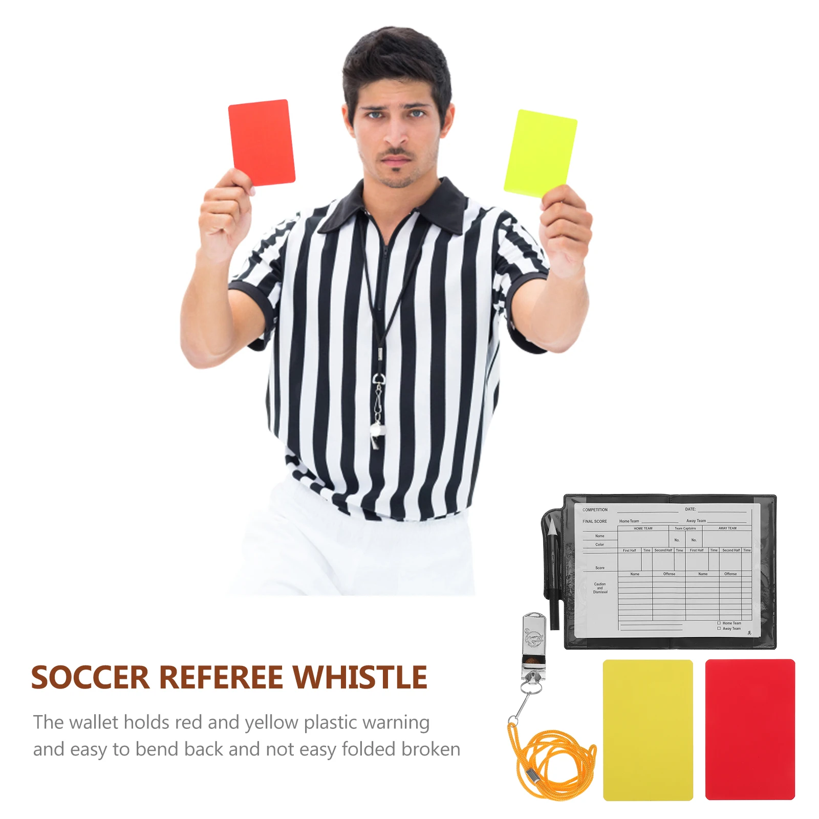 

Football Referee Gear Supplies Accessories Soccer Cards Kit Wallet with Multifunction Red
