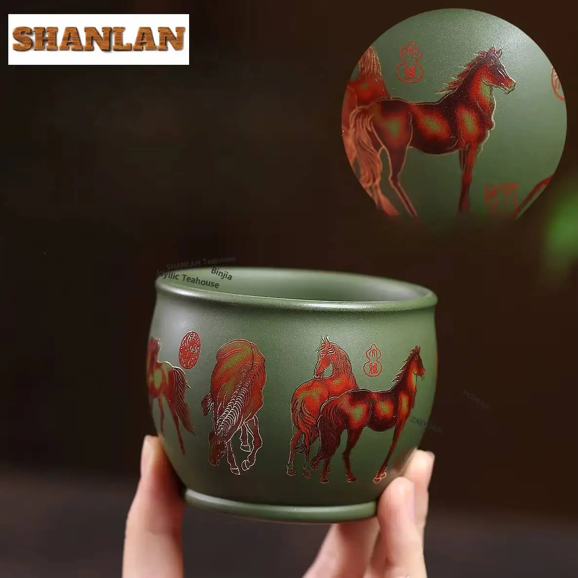 HOYIHM 250ml Yixing Zisha Horse Teacup Japanese Tea Bowl Set Of Cups Tea-tasting Meditation Cup Jianzhan Master Cups Oolong Cha