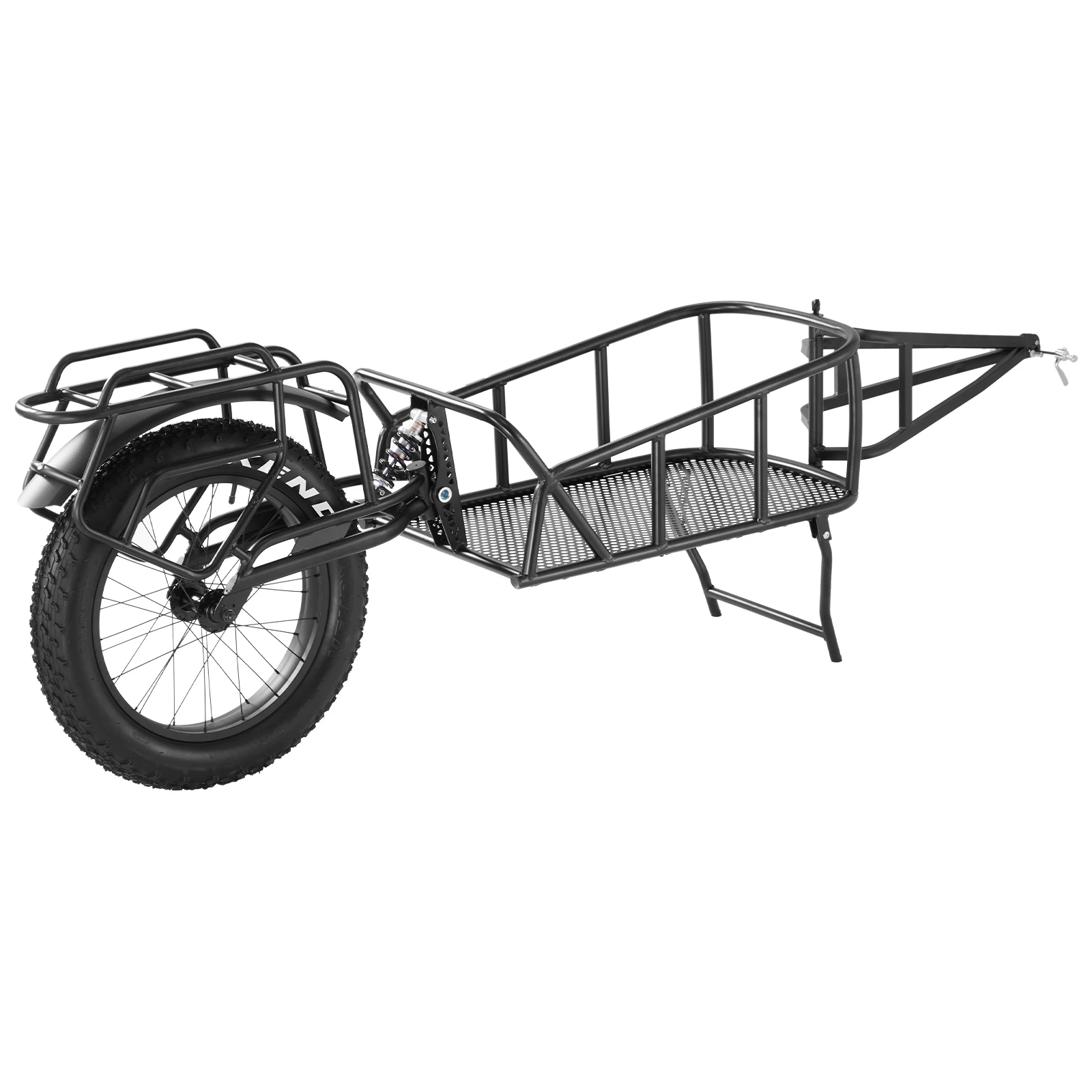 VEVOR Remorque de vélo, capacité de charge de 32 kg, chariot de vélo, rangement compact et structure à dégagement rapide, roues de 508 mm, convient à la plupart des roues de vélo, en acier au carbone