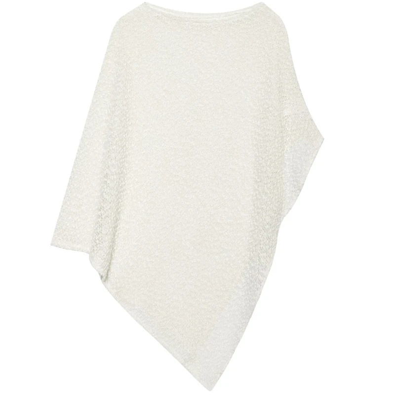 HXAO Women Ponchos Tops Asymmetric Batwing Sleeve Oversize Cape Top Tunic Beach Cover Up Sheer Poncho Summer Vacation Cloak