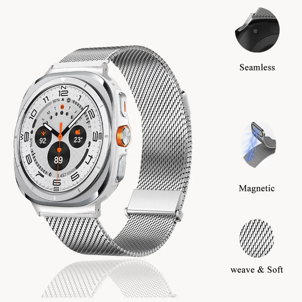 Watchband for Samsung Galaxy Watch Ultra Weave Skin-friendly Comfortable Magnetic Buckle Clasp for Galaxy Watch Ultra Watchband