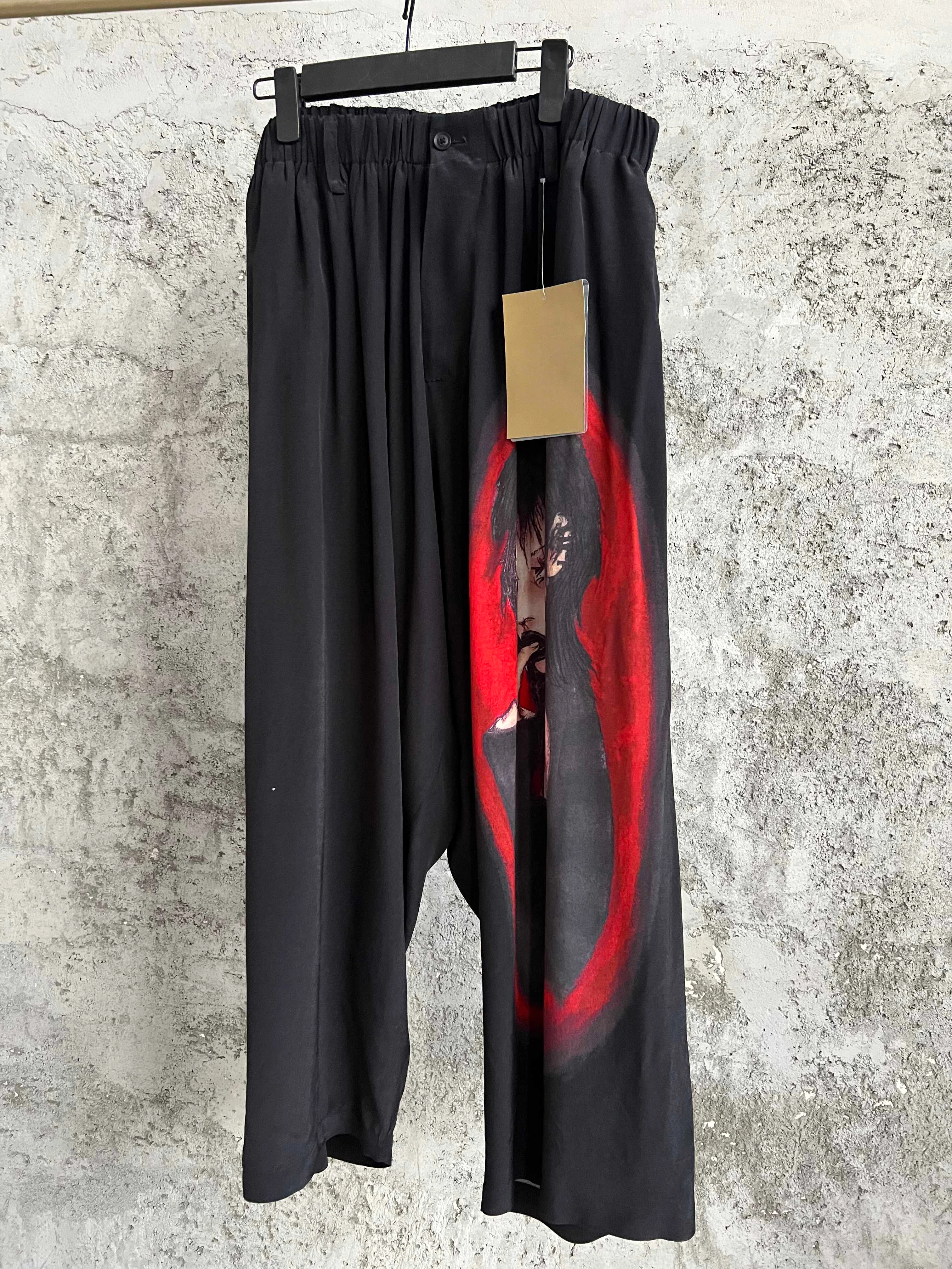 

TOP-YAMAMOTO Japanese original layered pants Design sense printed fake two straight-leg pants for men