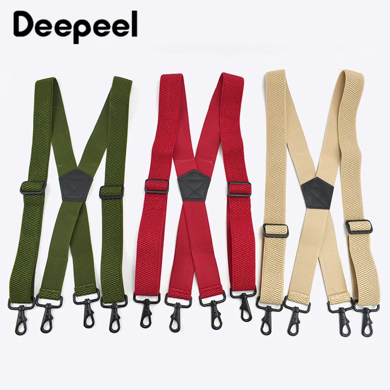 1Pc 3.5*120Cm Nam Suspender Chữ X Nẹp Hạt Ngô Co Giãn Rộng Treo Áo Đen Móc khóa 4 Kẹp Dây Nam Jockstrap