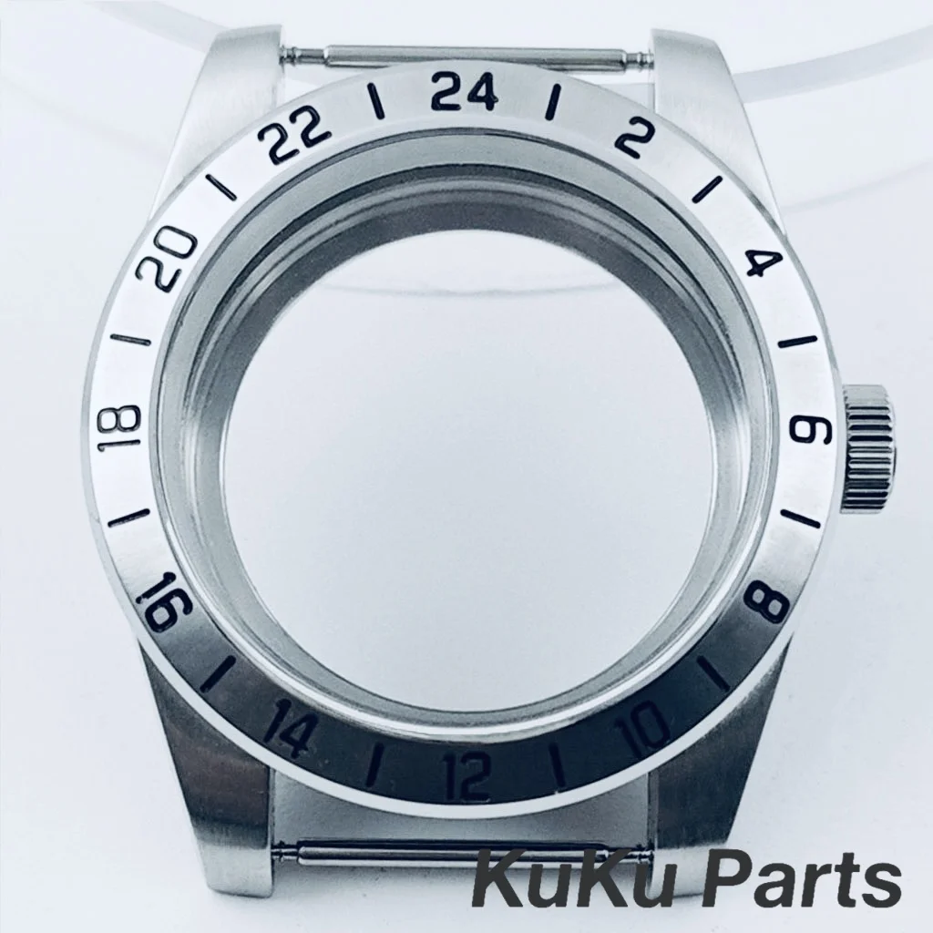 

Корпус для часов NH35 39 мм с GMT-функцией, стальным безелем и сапфировым стеклом, водонепроницаемый, для механизмов NH34, NH35, NH36, NH38, ETA2824, аксессуары для часов