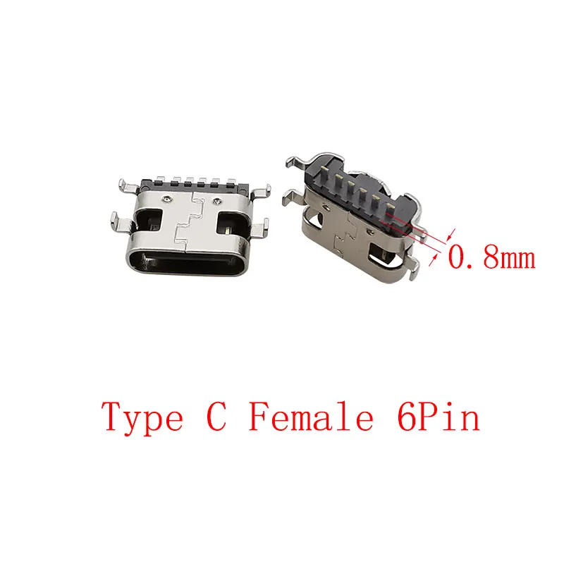 10Pcs USB Typ C Weibliche Jack Lade Port Stecker 2/6/16 Pin Stecker SMD PCB Löten DIY Reparatur USB Typ C Buchse Adapter – Detail 5