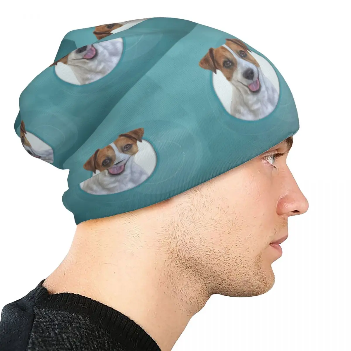 الكلب جاك راسل جحر الرسم ، التوضيح مضحك الكلب Skullies قبعة صغيرة في الهواء الطلق قبعة محبوك بونيه قبعات للرجال والنساء