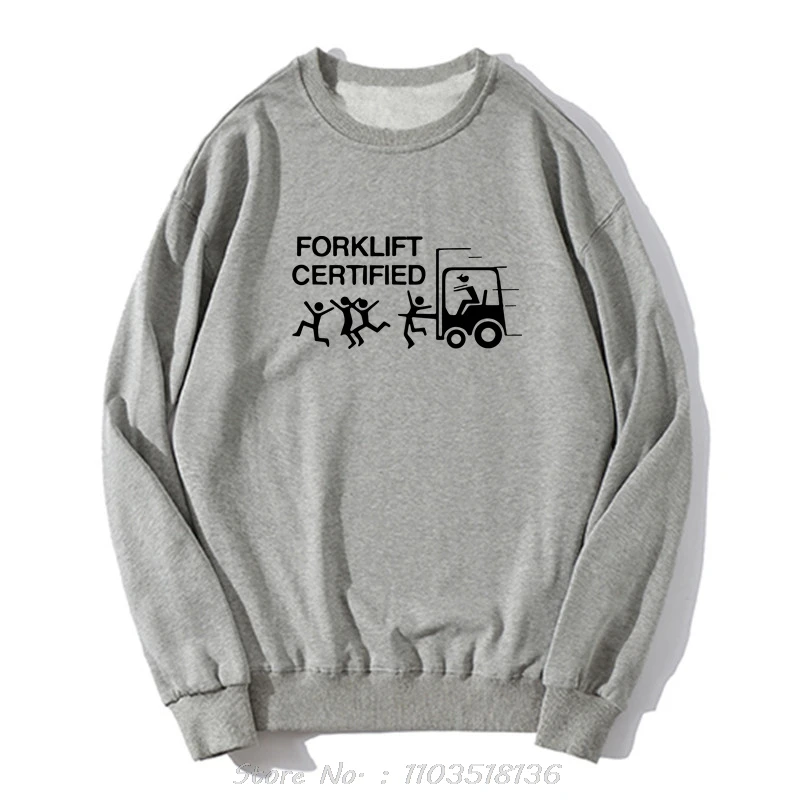 Forklift Certified Retro Hoodie Funny Forklift Operator Humor Gift Men Clothing Sweatshirt Cotton Streetwear Oversized Pullover