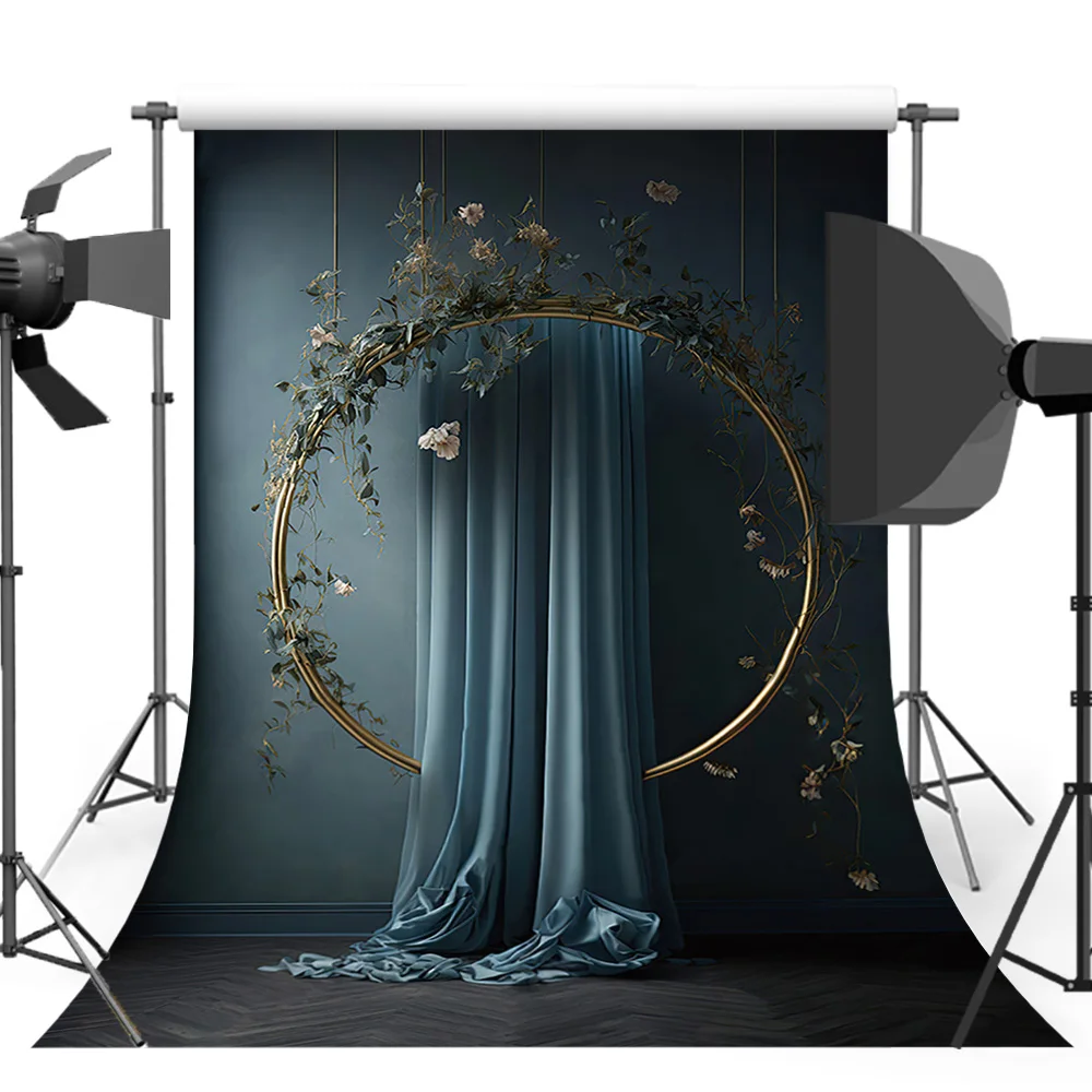 Mehofond-Fondo de fotografía para mujeres embarazadas, anillo Floral de arte, telón de fondo de flores Digital, accesorios para fotomatón, accesorios para sesión fotográfica