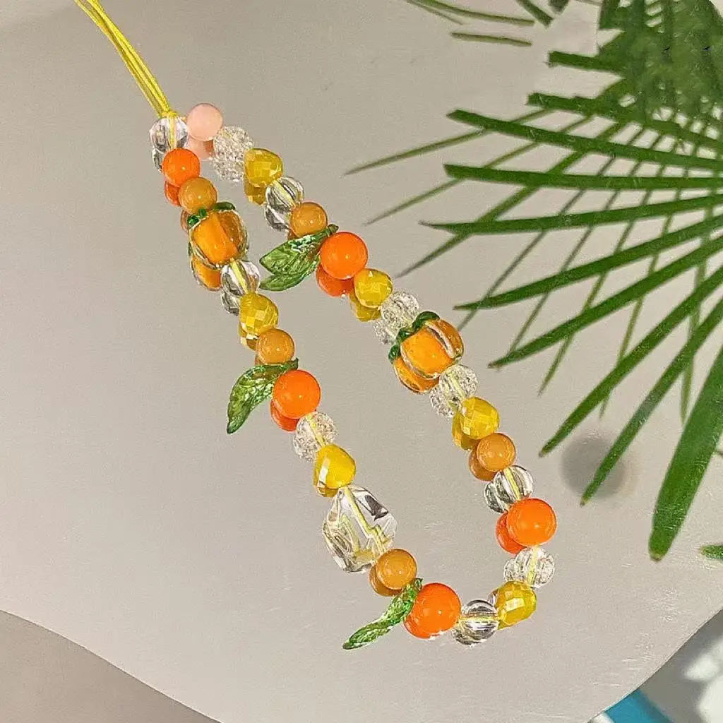 

Цветной ремешок для мобильного телефона, женский ручной ремешок с цепочкой, короткий чехол для мобильного телефона с защитой от потери, милый ремешок с подвеской для ключей