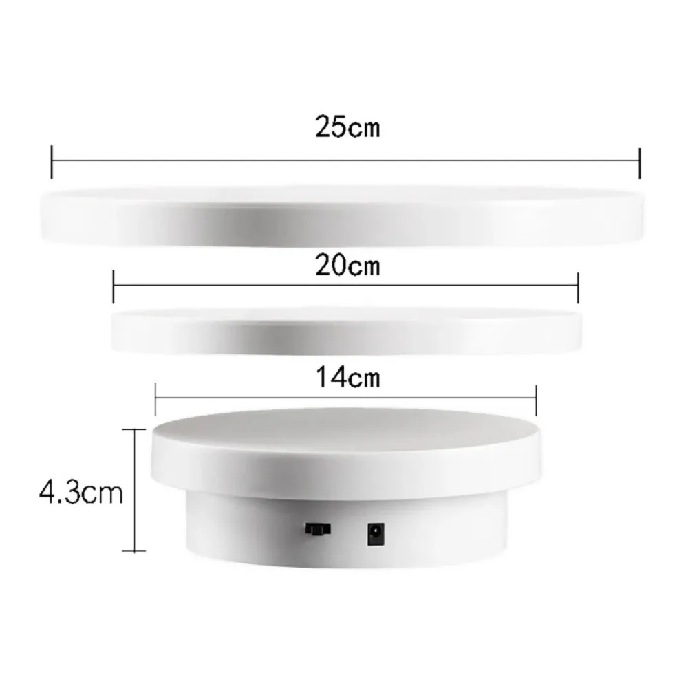 

New 3 in 1 Electric Turntable 360° Rotating White Photography Display Stand Visualizer Round Product Display Turntable Jewelry