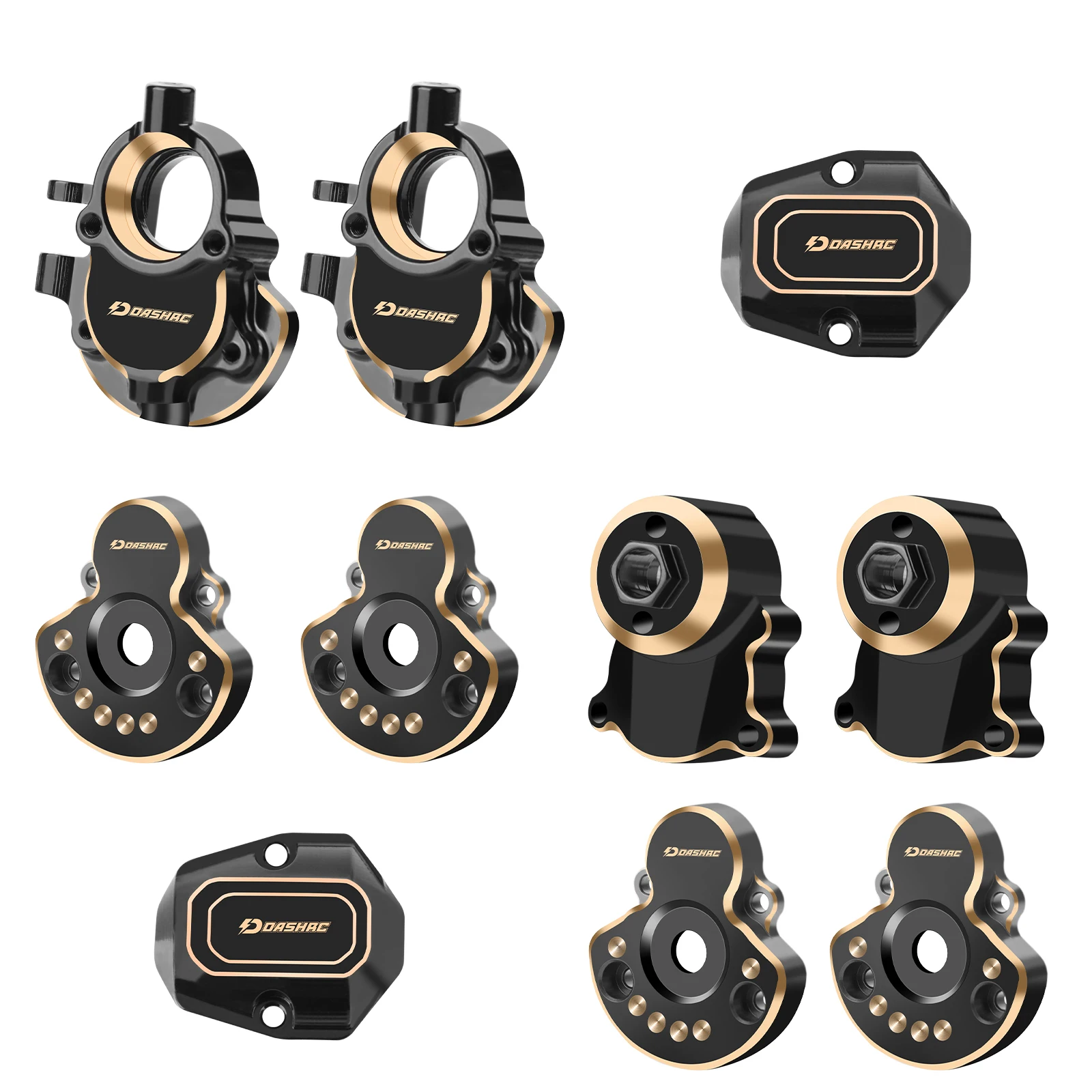 

Латунный поворотный кулак DashRC, внешний внутренний портальный корпус, набор противовесов крышки дифференциала для 1/18 RC Crawler Redcat Ascent-18